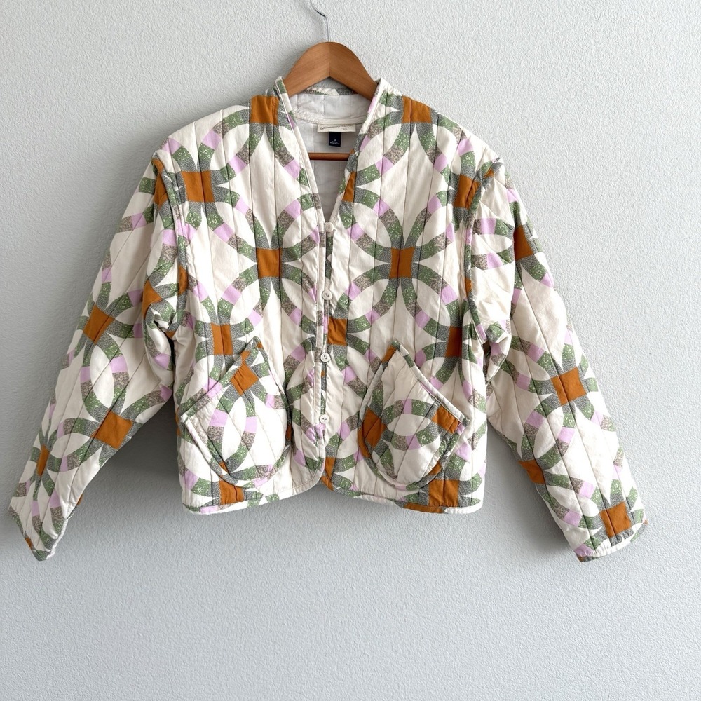 Quilted Patchwork Jacket Womens Medium Cottagecor… - image 10